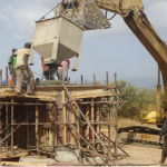 Casting of Concrete(Class C40) for the T-beam No.4 at Namalera
