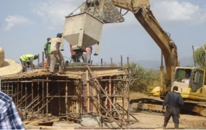 Casting of Concrete(Class C40) for the T-beam No.4 at Namalera