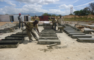 Precasting of raised kerbs